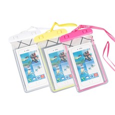캠퍼라이프 스마트폰 방수팩 3종 세트 CP001WP, 화이트, 옐로우, 핑크, 1세트