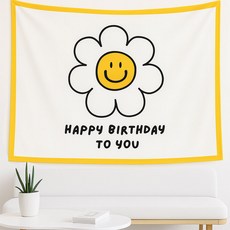 Mii Mii Party 派對自助裝飾法蘭絨高級布料生日橫幅, 4.黃色雛菊