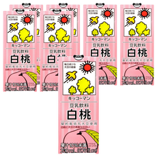 KIKKOMAN 龜甲萬 豆乳 白桃風味, 契約栽培丸大豆使用, 果汁含量未達10%, 200mL, 7入