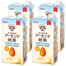 glico 格力高 杏仁果效果 無糖杏仁果飲 1000ml, 1L, 4瓶