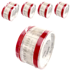 王佳抽取式OPP封口透明膠帶 15mm x 55mm x 12m 紅色 (6個裝)易撕膠帶, 6個