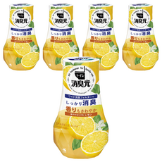 小林製藥 廁所芳香消臭元 檸檬清香 400ml, 大尺寸濾紙, 有效去除空氣臭味, 5瓶