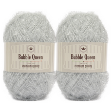 brandyarn Bubble Queen系列 菜瓜布線, 淡灰色 90克 2入, 聚酯纖維 100%, 淺灰色, 2捲