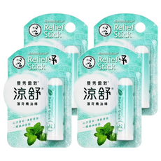 MENTHOLATUM 曼秀雷敦 涼舒 薄荷精油棒, 輕巧瓶身設計 隨身攜帶, 4支