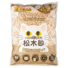 Catfeet 崩解型天然松木貓砂, 100%天然, 無化學成份, 低過敏無塵, 吸水力佳, 8LB, 原味, 3.63kg, 1包