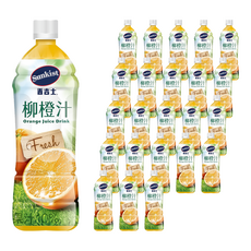 TAISUN 泰山 Sunkist 香吉士 柳橙果汁飲料, 12瓶裝, 果汁含量10%, 900ml, 24瓶