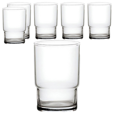 Ocean Glass Stack可疊式水杯, 245ml, 玻璃材質, 6入, 透明, 6個