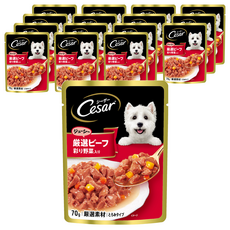 Cesar 西莎 成犬 蒸鮮包, 保留食材原始風味與營養, 牛肉 + 蔬菜, 70g, 16包