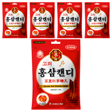 mAmmos 高麗紅蔘糖, 韓國代表紅蔘糖果, 紅蔘香氣濃郁, 口感清新, 80g, 5袋