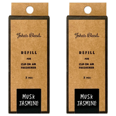 John's Blend 車用芳香劑補充包, 麝香茉莉香調, 夾型設計, 麝香茉莉, 2盒