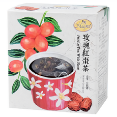 Magnet 曼寧 玫瑰紅棗茶，台灣在地茶小農契作，富含多種營養，身心放鬆, 3g, 15包, 1盒