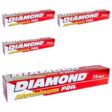 鑽石牌 Diamond 鋁箔紙 Aluminum Foil, 75平方英尺, 22.8 x 30.4cm, 4個