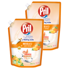 Pril 淨麗 小蘇打洗碗精 柑橘香 1L 包, 2包