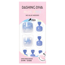 DASHING DIVA M 足部薄型經典美甲片, 藍色泡泡, 1組 - 輕鬆打造迷人足部美甲