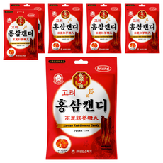 mAmmos 高麗紅蔘糖, 韓國代表紅蔘糖果, 紅蔘香氣濃郁, 口感清新, 80g, 6袋