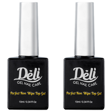 Deli Beauty Perfect 免清上層美甲凝膠, 10ml, 透明, 2瓶