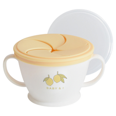 BABY&I cream 防漏零食杯, 防滑 密封力強 重量輕, 芥末黃色, 1個