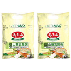 馬玉山 山藥五穀粥, 全素食, 富含膳食纖維和鈣質, 香濃鹹口味, 無防腐劑和人工香料, 350g, 2袋