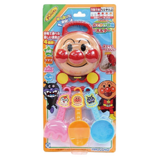 日本 PiNOCCHiO ANPANMAN 麵包超人 沙堆外出攜帶組, 附4個道具: 麵包超人臉型模具、鏟子、耙子及舀子, 適合1.5歲以上兒童, 1組