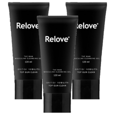 Relove男性專用私密潔淨凝露-英國紳士, 涼感洗淨, 120ml, 3條