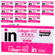 WEIDER 威德 in果凍飲膠原蛋白 水蜜桃, 含維生素C, 膠原蛋白肽5000mg, 6包裝, 180g, 12個