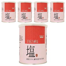 TAIYEN 台塩生技 美味含碘鹽, 減鈉30%, 鹹味適中好美味, 600g, 5罐