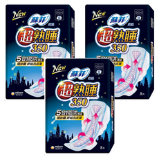SOFY 蘇菲 超熟睡 細緻棉柔衛生棉, 35cm, 8片, 3包