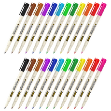 PENMAX 12色油性簽字筆組, 顏色鮮明不暈染, 適用於各種表面, 混合顏色, 2組
