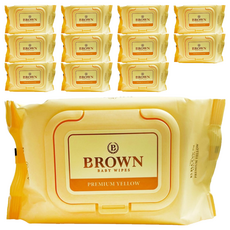 BROWN Premium 低刺激壓紋濕紙巾 掀蓋式, 20張, 12包