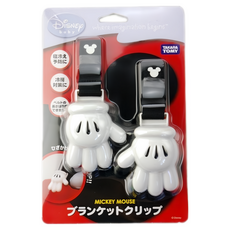 TAKARA TOMY Disney 米奇系列 嬰兒車用棉被夾 手掌型 Set, 米奇老鼠毯夾, 2個