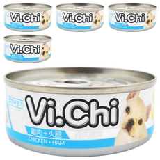 Vi.Chi 維齊 雞肉火腿 犬罐, 80g, 全犬種適用, 雞肉 + 火腿, 5罐