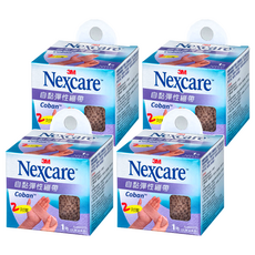 3M Nexcare 自黏彈性繃帶, 不織布人造纖維製成 表層特殊處理 遇濕不易脫落 適用於傷口包紮 固定敷料, 2吋, 1捲, 4盒