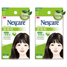 3M Nexcare 荳痘貼 神隱形茶樹小痘 滅菌 Set 30, 超薄服貼 霧面隱形 添加茶樹精油, 30個, 2盒