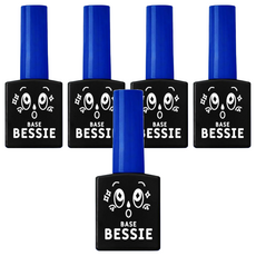 BESSIE 底層凝膠, 保護指甲, 提高光療顏色附著力, 灼熱感ZERO, 持續兩週以上, 透明, 11ml, 5瓶