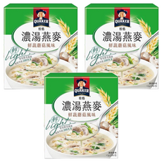 QUAKER 桂格 濃湯燕麥 鮮蔬蘑菇風味 5包入, 215g, 3盒