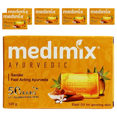 medimix 印度檀香皂 125g, 添加檀香油, 經典草本香皂, 溫和清潔不刺激, 6個