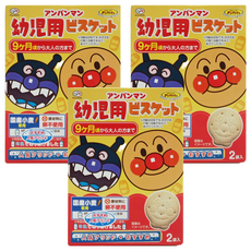 FUJIYA 不二家 麵包超人牛乳餅, 適用9個月以上寶寶, 日本小麥, 添加鈣和維生素D, 2袋入, 牛奶, 84g, 3盒