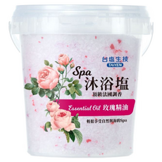 TAIYEN 台塩生技 玫瑰SPA沐浴鹽，頂級法國調香 Essential Oil 玫瑰精油, 900g, 1罐