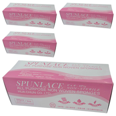 HUA CHUN CO.,LTD. 拋棄式美容紗布巾, 4 英寸 x 4 英寸 4Ply, 無甲醛, 無重金屬, 台灣製造, 4盒