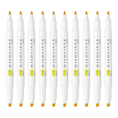 ZEBRA 斑馬牌 Mildliner 雙頭螢光筆, 檸檬黃, 10支