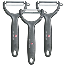 VICTORINOX 瑞士維氏 大面積軟皮削皮器 (3個) - 瑞士製造，快速削皮，舒適握柄