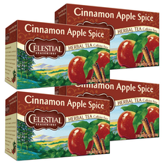CELESTIAL SEASONINGS 詩尚草本 蘋果肉桂茶, 無咖啡因草本茶, 20茶包, 1.7 OZ (48g), 2.4g, 20包, 4盒