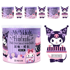Sanrio 三麗鷗 美樂蒂&酷洛米 紫色螺旋紙軸棉花棒, 300支, 4罐