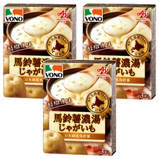 VONO 醇緻原味 馬鈴薯濃湯, 日本國產馬鈴薯, 鹹香培根脆片, 3入, 46.5g, 3盒