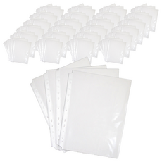 11孔萬用資料袋 0.035mm，A4文件收納，1組100個入，多孔通用資料內頁袋, 1組, 100個