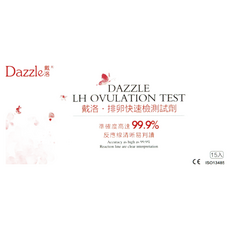 Dazzle 戴洛 排卵快速檢測試劑，準確度高達99.9%，反應線清楚易判讀, 15入, 1盒