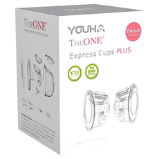 YOUHA 優合 優捷Express Cups Plus 雙邊免手持真空集乳杯2件組 24mm，免手持吸乳配件組, 1組, 單一顏色