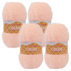 brandyarn 奶油系列菜瓜布編織線 1號 淺桃花粉色 80克 4捆 聚酯纖維 100%, 1號 淺桃粉色, 4捲