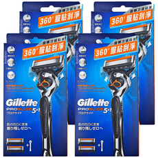 Gillette 吉列 Proglide 無感系列 刮鬍刀組, 旋轉刀頭科技 360°服貼刮淨, 刀架 + 刀頭 x 2個, 4盒