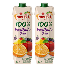 meySu 美愫 100%天然綜合果汁 1L*2瓶, 無添加糖，多種水果風味，營養豐富，健康美味